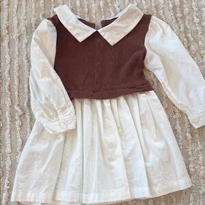 SHEIN Brown and White Kids Dress/Brand New Never Worn